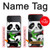 W3929 Cute Panda Eating Bamboo Hülle Schutzhülle Taschen Flip für Samsung Galaxy Z Flip 3 5G