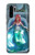 W3911 Cute Little Mermaid Aqua Spa Hülle Schutzhülle Taschen und Leder Flip für Huawei P30 Pro