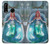W3911 Cute Little Mermaid Aqua Spa Hülle Schutzhülle Taschen und Leder Flip für Huawei P30 lite