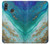 W3920 Abstract Ocean Blue Color Mixed Emerald Hülle Schutzhülle Taschen und Leder Flip für Huawei P20 Lite