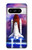 W3913 Colorful Nebula Space Shuttle Hülle Schutzhülle Taschen und Leder Flip für Google Pixel 8 pro