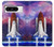 W3913 Colorful Nebula Space Shuttle Hülle Schutzhülle Taschen und Leder Flip für Google Pixel 8 pro