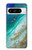 W3920 Abstract Ocean Blue Color Mixed Emerald Hülle Schutzhülle Taschen und Leder Flip für Google Pixel 8 pro