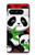 W3929 Cute Panda Eating Bamboo Hülle Schutzhülle Taschen und Leder Flip für Google Pixel 8 pro