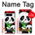 W3929 Cute Panda Eating Bamboo Hülle Schutzhülle Taschen und Leder Flip für Google Pixel 8 pro