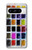 W3956 Watercolor Palette Box Graphic Hülle Schutzhülle Taschen und Leder Flip für Google Pixel 8 pro