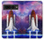 W3913 Colorful Nebula Space Shuttle Hülle Schutzhülle Taschen und Leder Flip für Google Pixel 7 Pro