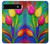 W3926 Colorful Tulip Oil Painting Hülle Schutzhülle Taschen und Leder Flip für Google Pixel 6a