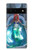 W3912 Cute Little Mermaid Aqua Spa Hülle Schutzhülle Taschen und Leder Flip für Google Pixel 6