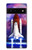W3913 Colorful Nebula Space Shuttle Hülle Schutzhülle Taschen und Leder Flip für Google Pixel 6