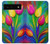 W3926 Colorful Tulip Oil Painting Hülle Schutzhülle Taschen und Leder Flip für Google Pixel 6