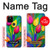 W3926 Colorful Tulip Oil Painting Hülle Schutzhülle Taschen und Leder Flip für Google Pixel 5