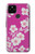 W3924 Cherry Blossom Pink Background Hülle Schutzhülle Taschen und Leder Flip für Google Pixel 4a 5G