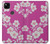 W3924 Cherry Blossom Pink Background Hülle Schutzhülle Taschen und Leder Flip für Google Pixel 4a