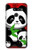 W3929 Cute Panda Eating Bamboo Hülle Schutzhülle Taschen und Leder Flip für LG G8 ThinQ