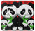 W3929 Cute Panda Eating Bamboo Hülle Schutzhülle Taschen und Leder Flip für LG G8 ThinQ