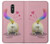 W3923 Cat Bottom Rainbow Tail Hülle Schutzhülle Taschen und Leder Flip für LG Q Stylo 4, LG Q Stylus