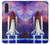 W3913 Colorful Nebula Space Shuttle Hülle Schutzhülle Taschen und Leder Flip für LG Velvet