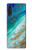 W3920 Abstract Ocean Blue Color Mixed Emerald Hülle Schutzhülle Taschen und Leder Flip für LG Velvet