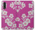 W3924 Cherry Blossom Pink Background Hülle Schutzhülle Taschen und Leder Flip für LG Velvet