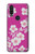 W3924 Cherry Blossom Pink Background Hülle Schutzhülle Taschen und Leder Flip für Motorola One Action (Moto P40 Power)