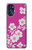 W3924 Cherry Blossom Pink Background Hülle Schutzhülle Taschen und Leder Flip für Motorola Moto G (2022)