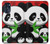 W3929 Cute Panda Eating Bamboo Hülle Schutzhülle Taschen und Leder Flip für Motorola Moto G (2022)