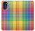 W3942 LGBTQ Rainbow Plaid Tartan Hülle Schutzhülle Taschen und Leder Flip für Motorola Moto G (2022)