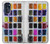 W3956 Watercolor Palette Box Graphic Hülle Schutzhülle Taschen und Leder Flip für Motorola Moto G (2022)