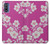 W3924 Cherry Blossom Pink Background Hülle Schutzhülle Taschen und Leder Flip für Motorola G Pure