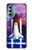 W3913 Colorful Nebula Space Shuttle Hülle Schutzhülle Taschen und Leder Flip für Motorola Moto G Stylus 5G (2022)