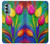 W3926 Colorful Tulip Oil Painting Hülle Schutzhülle Taschen und Leder Flip für Motorola Moto G Stylus 5G (2022)