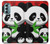 W3929 Cute Panda Eating Bamboo Hülle Schutzhülle Taschen und Leder Flip für Motorola Moto G Stylus 5G (2022)