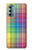 W3942 LGBTQ Rainbow Plaid Tartan Hülle Schutzhülle Taschen und Leder Flip für Motorola Moto G Stylus 5G (2022)