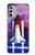 W3913 Colorful Nebula Space Shuttle Hülle Schutzhülle Taschen und Leder Flip für Motorola Moto G Stylus 4G (2022)