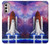W3913 Colorful Nebula Space Shuttle Hülle Schutzhülle Taschen und Leder Flip für Motorola Moto G Stylus 4G (2022)