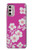 W3924 Cherry Blossom Pink Background Hülle Schutzhülle Taschen und Leder Flip für Motorola Moto G Stylus 4G (2022)