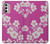 W3924 Cherry Blossom Pink Background Hülle Schutzhülle Taschen und Leder Flip für Motorola Moto G Stylus 4G (2022)