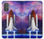 W3913 Colorful Nebula Space Shuttle Hülle Schutzhülle Taschen und Leder Flip für Motorola Moto G Power 2022, G Play 2023