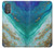 W3920 Abstract Ocean Blue Color Mixed Emerald Hülle Schutzhülle Taschen und Leder Flip für Motorola Moto G Power 2022, G Play 2023