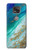 W3920 Abstract Ocean Blue Color Mixed Emerald Hülle Schutzhülle Taschen und Leder Flip für Motorola Moto G Power (2021)