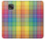 W3942 LGBTQ Rainbow Plaid Tartan Hülle Schutzhülle Taschen und Leder Flip für Motorola Moto G Power (2021)