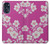 W3924 Cherry Blossom Pink Background Hülle Schutzhülle Taschen und Leder Flip für Motorola Moto G 5G (2023)