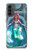 W3911 Cute Little Mermaid Aqua Spa Hülle Schutzhülle Taschen und Leder Flip für Motorola Moto G52, G82 5G