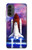 W3913 Colorful Nebula Space Shuttle Hülle Schutzhülle Taschen und Leder Flip für Motorola Moto G52, G82 5G