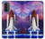 W3913 Colorful Nebula Space Shuttle Hülle Schutzhülle Taschen und Leder Flip für Motorola Moto G52, G82 5G