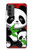 W3929 Cute Panda Eating Bamboo Hülle Schutzhülle Taschen und Leder Flip für Motorola Moto G52, G82 5G