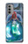 W3912 Cute Little Mermaid Aqua Spa Hülle Schutzhülle Taschen und Leder Flip für Motorola Moto G51 5G