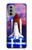 W3913 Colorful Nebula Space Shuttle Hülle Schutzhülle Taschen und Leder Flip für Motorola Moto G51 5G