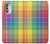 W3942 LGBTQ Rainbow Plaid Tartan Hülle Schutzhülle Taschen und Leder Flip für Motorola Moto G51 5G